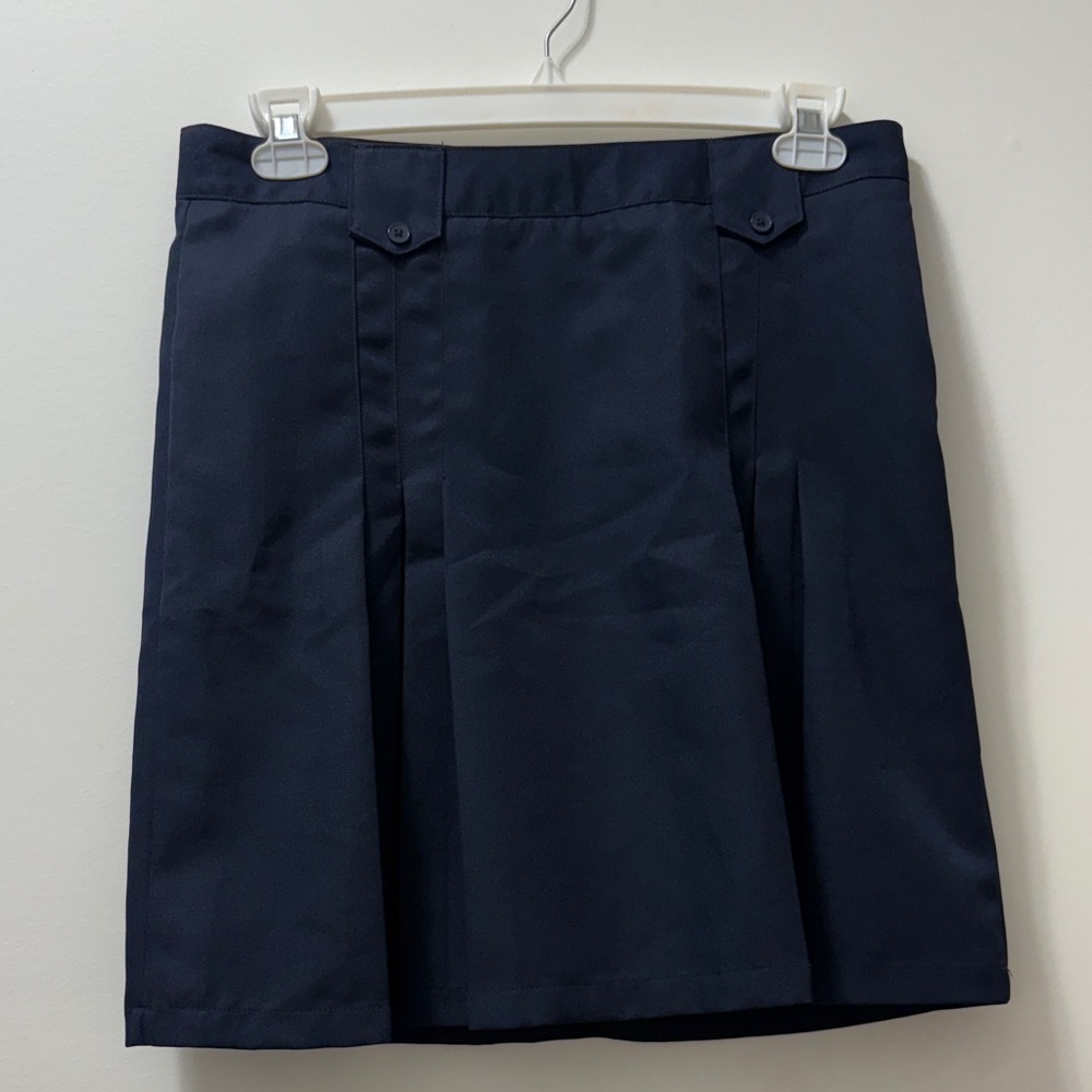 French Toast Navy Pleated Skirt